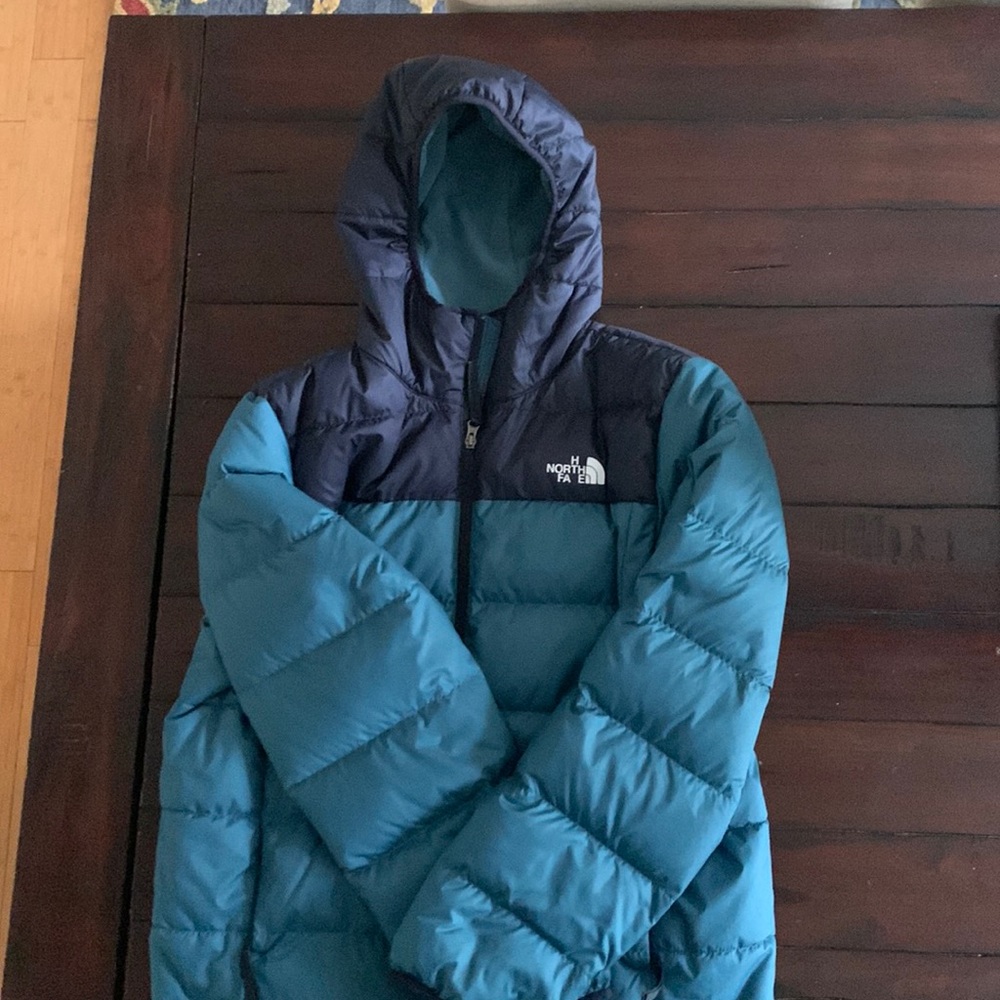 Men’s North Face hooded puffer 550 jacket Large